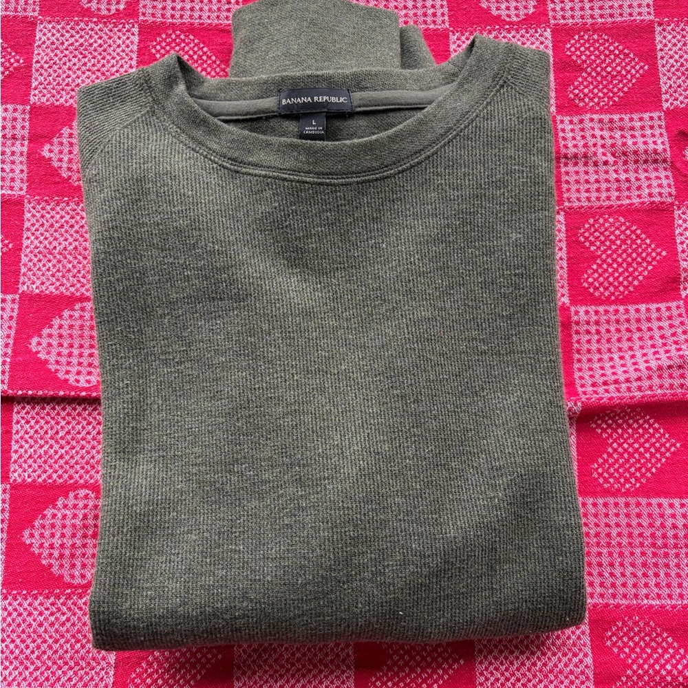 Banana Republic Men's Olive Crewneck Sweater